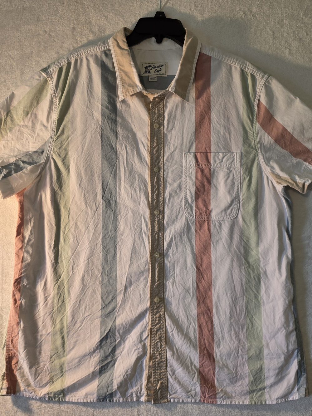 American Eagle Outfitters Button-up Short Sleeve Mens Shirt Size 2XL